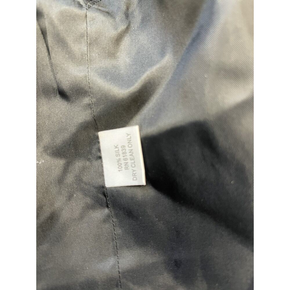 TERI JON RICKIE FREEMAN Black Silk Cropped 3/4 Sleeve Evening Blazer Jacket 6 - Picture 4 of 4